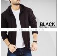 Black Plain Zipper Hoodie Discount