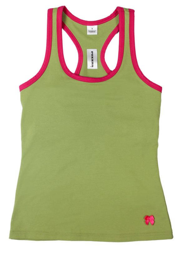 Sage Racerback Tank Top Fuchsia Trim Supply