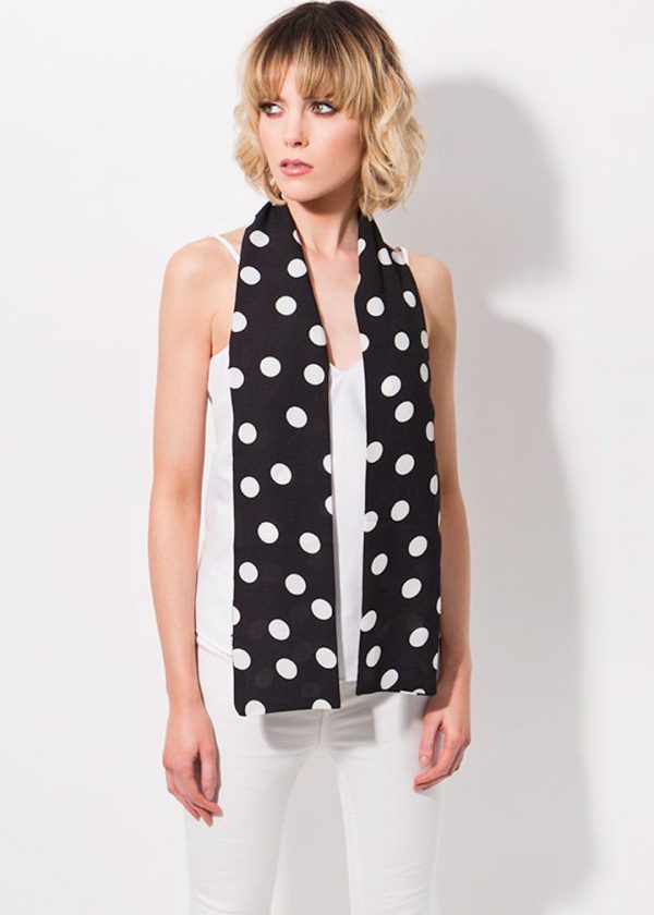 Pia Rossini Calinda Scarf Blk White Fashion