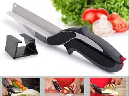 Clever Cutter 2-in-1 Knife & Cutting Board, Kitchen Food Chopper Scissors Tool on Sale