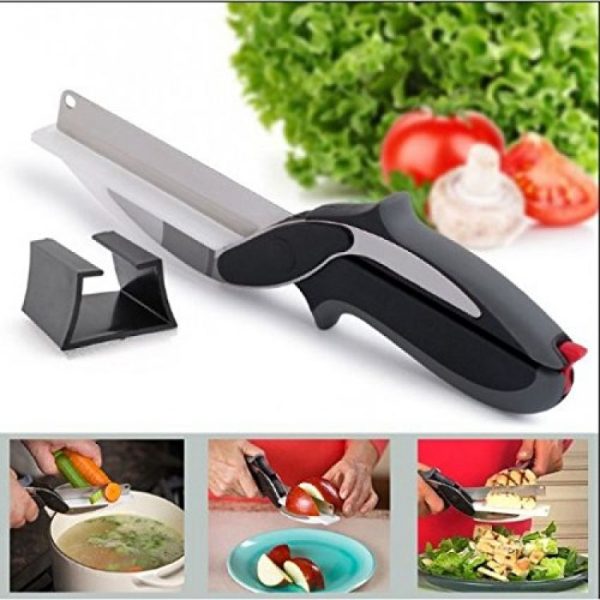 Clever Cutter 2-in-1 Knife & Cutting Board, Kitchen Food Chopper Scissors Tool on Sale