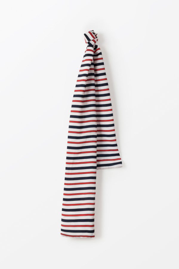 Scarf Hugo White Navy Cheap