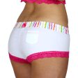 White Boyshorts Pink Lace Trim Watercolors Band Sale