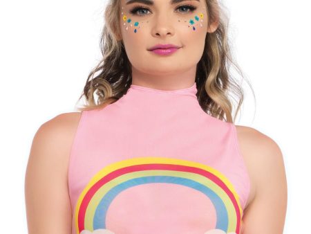 Rainbow High Neck Crop Top Online