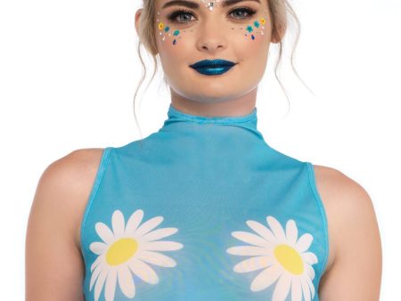 Daisy High Neck Crop Top Sale