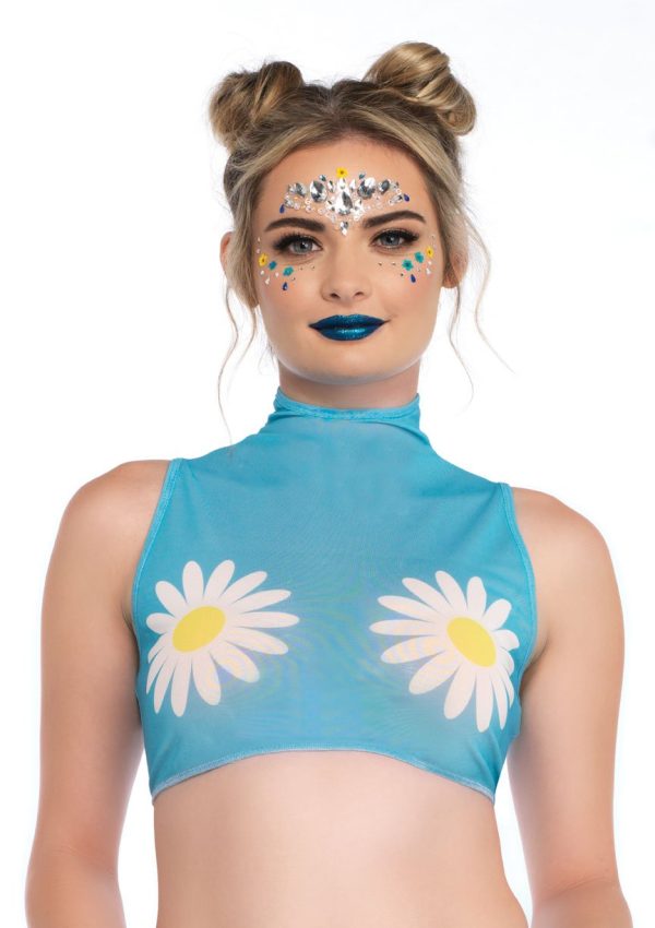 Daisy High Neck Crop Top Sale