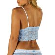 Light Blue Lace Cropped Bralette Cami Trellis Straps Fashion