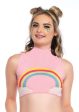 Rainbow High Neck Crop Top Online