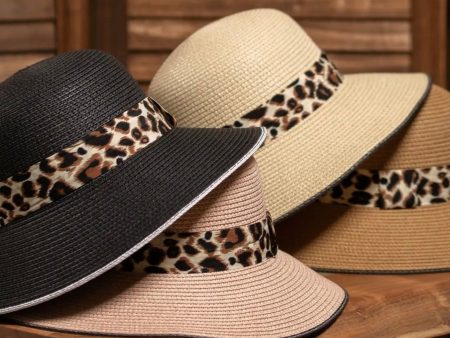 Leopard Strap Straw Bowler Hat Online Hot Sale