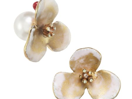 In Stock- Matte Lace Large Flower Earrings Online now