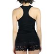 Black Racerback Tank Top with Shelf Bra For Discount