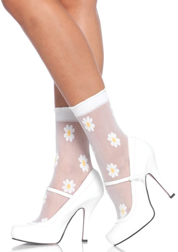 Sheer Daisies Anklets Hosiery Hot on Sale