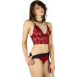 Black Cherry Lace Bralette Cami Black Straps Fashion