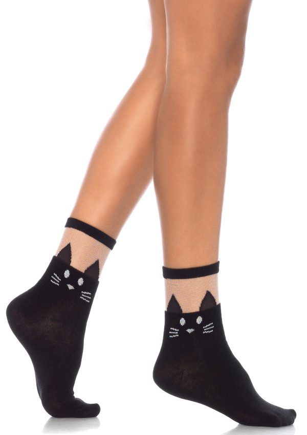 Black Cat Anklet Socks Cheap