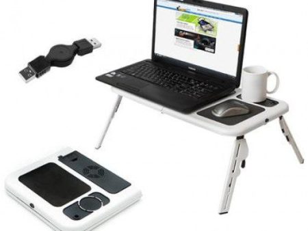 Laptop Folding E-Table with 2 Cooling Fans Mouse Pad Online Sale